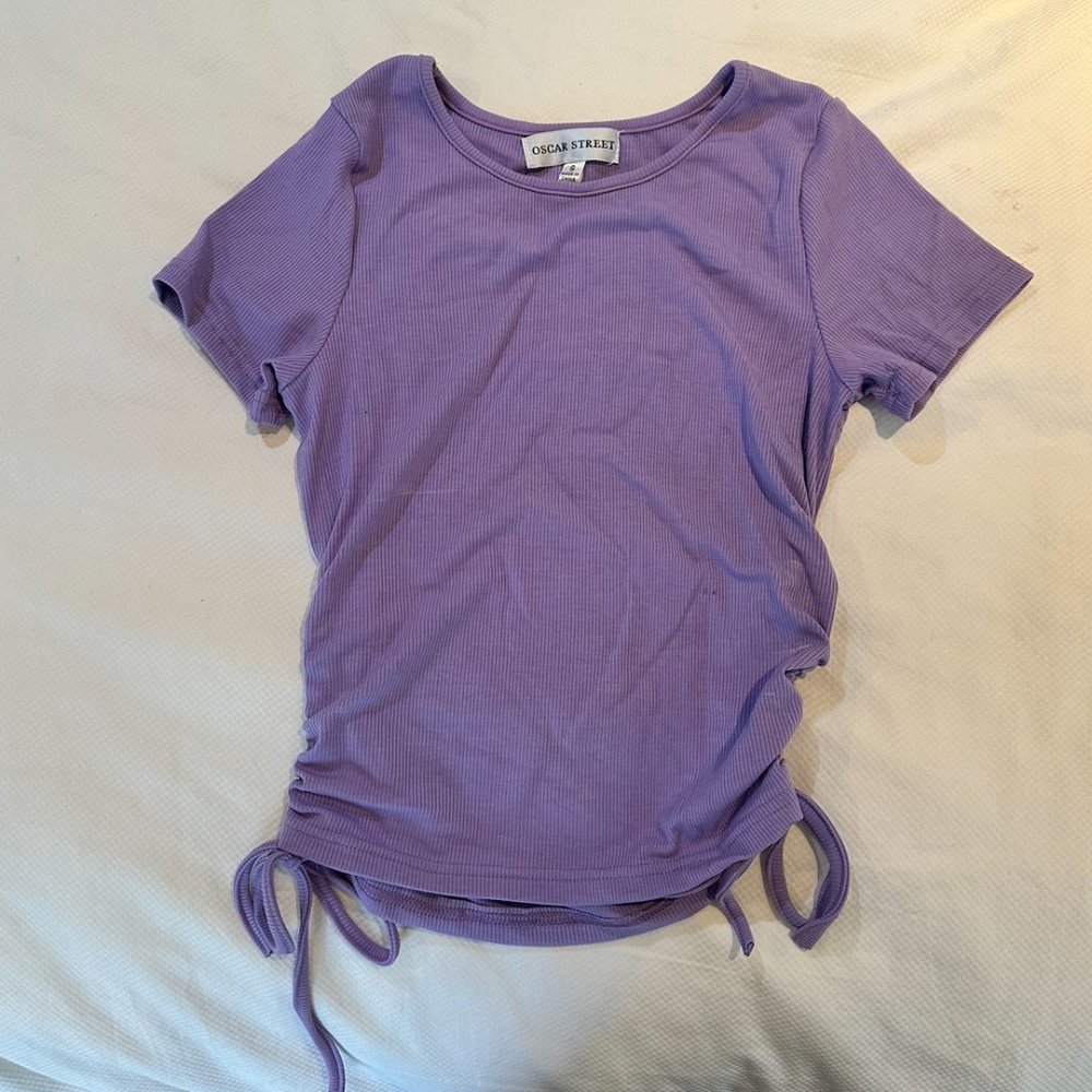 Purple fitted Tshirt with side ties